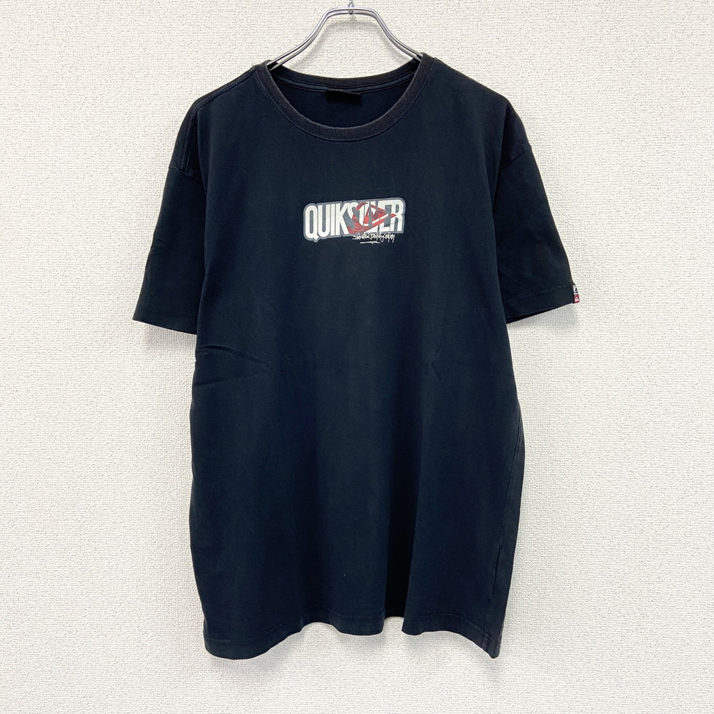 Quiksilver　クイックシルバー　半袖プリントTシャツ　黒　ブラック　Lサイズ　古着