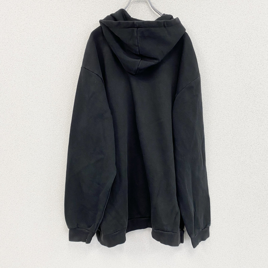 adidas　アディダス　スウェットパーカー/フーディー　パフォーマンスロゴ　黒　ブラック　2XLサイズ　古着
