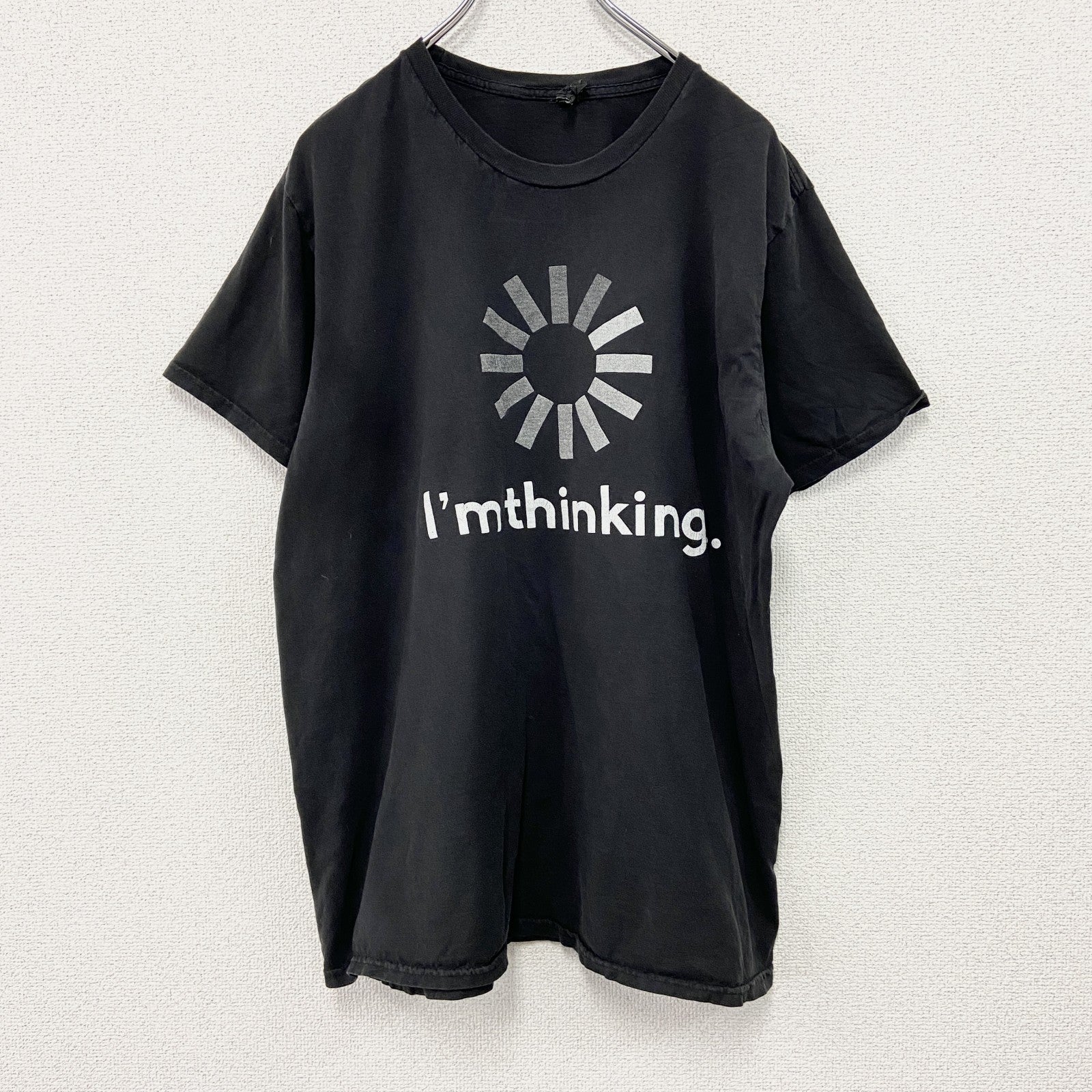 Hanes　ヘインズ　半袖プリントTシャツ　プログレスインジケーター　黒　ブラック　Mサイズ　古着