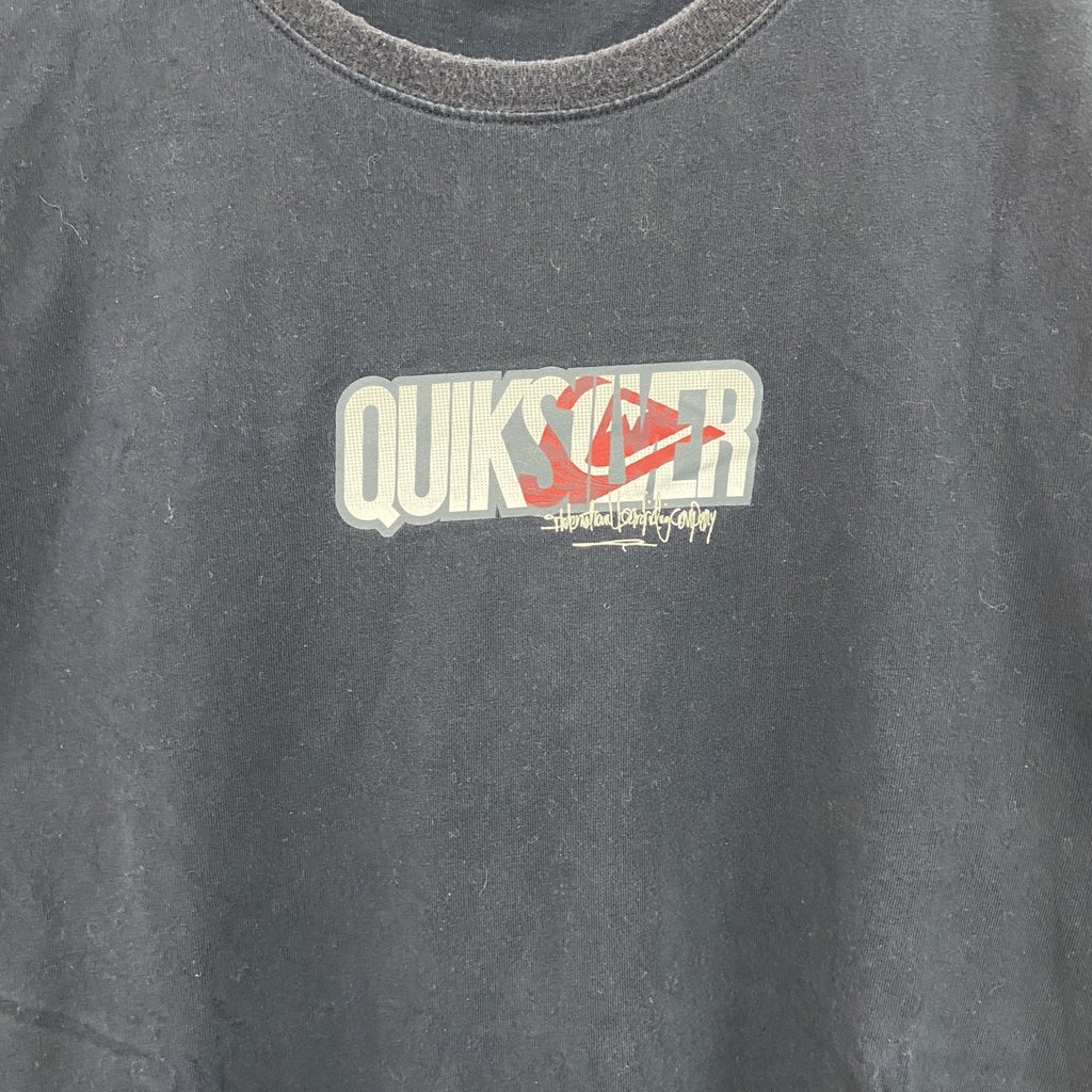 Quiksilver　クイックシルバー　半袖プリントTシャツ　黒　ブラック　Lサイズ　古着
