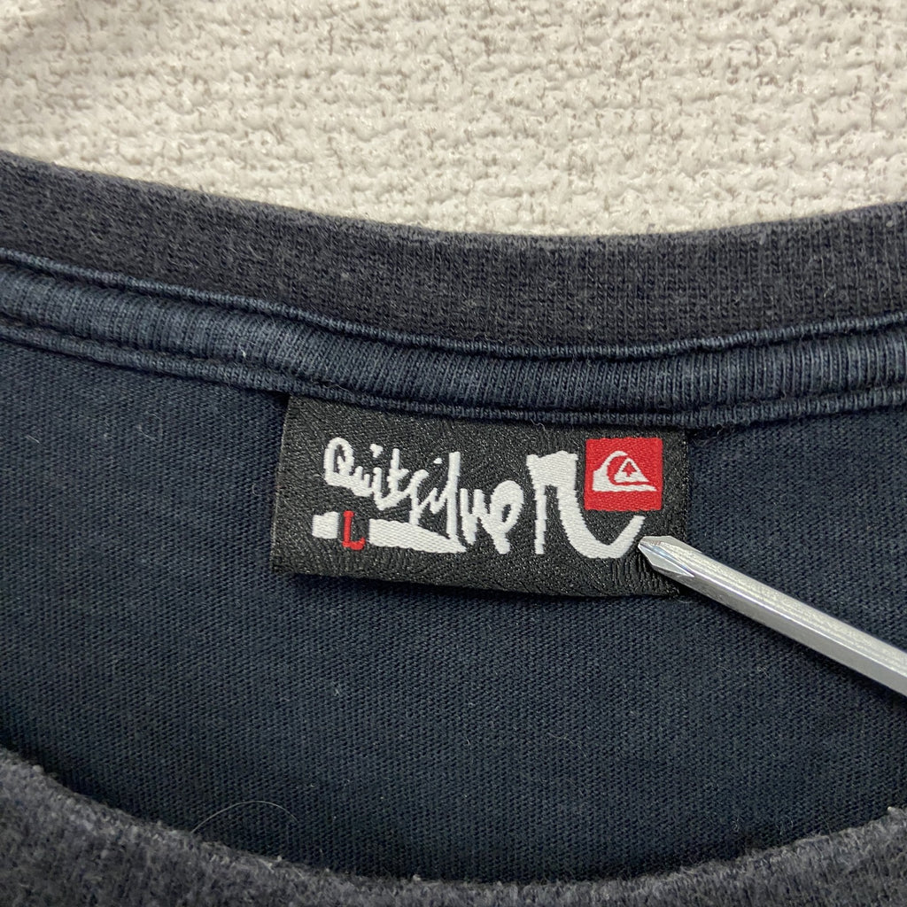 Quiksilver　クイックシルバー　半袖プリントTシャツ　黒　ブラック　Lサイズ　古着