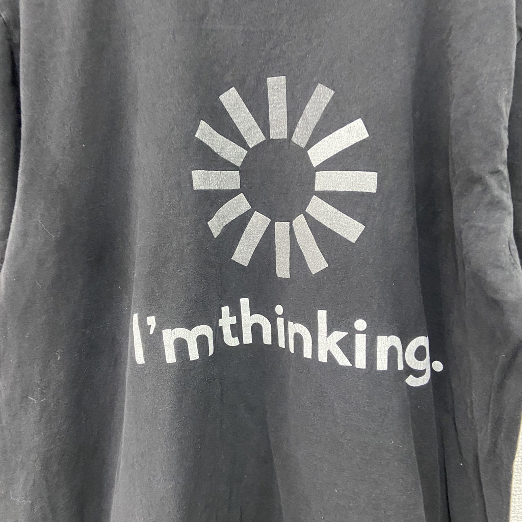 Hanes　ヘインズ　半袖プリントTシャツ　プログレスインジケーター　黒　ブラック　Mサイズ　古着