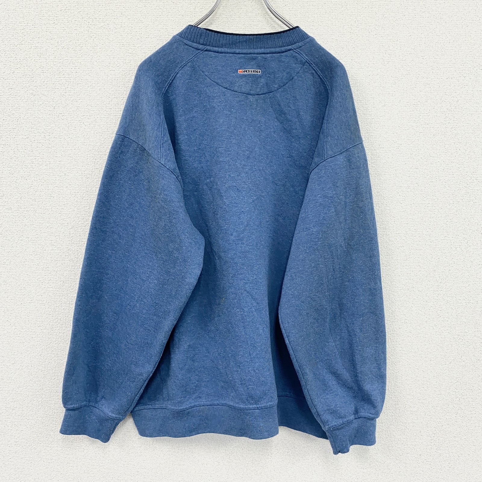 ellesse　エレッセ　スウェット/トレーナー　デカロゴ　前V　紺　ネイビー　XLサイズ　古着