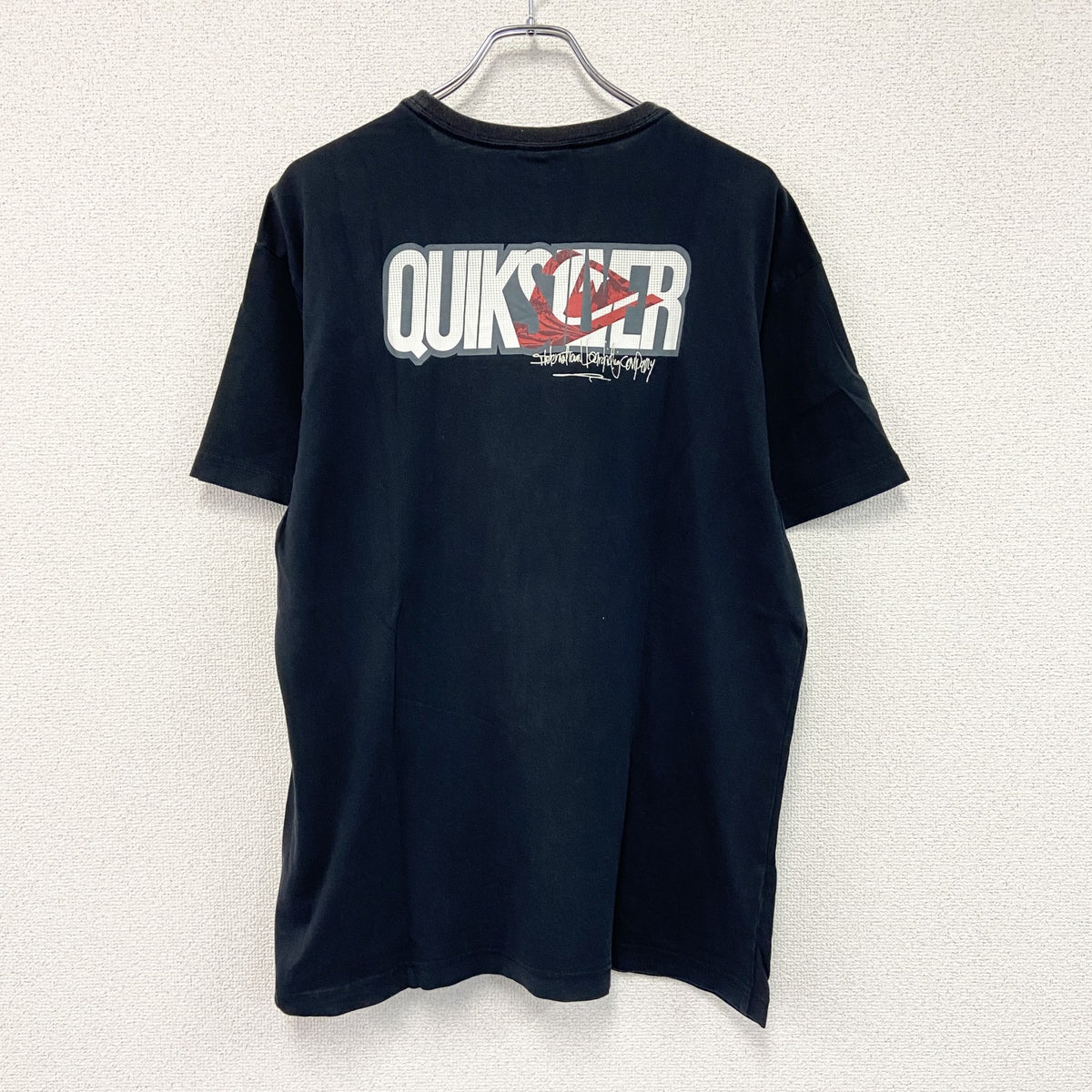 Quiksilver　クイックシルバー　半袖プリントTシャツ　黒　ブラック　Lサイズ　古着