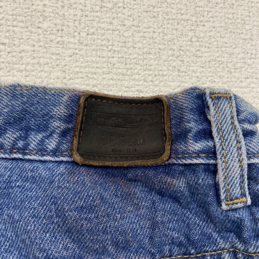 ～00s　L.L.Bean　エルエルビーン　デニムパンツ/ジーンズ　ジップフライ　ネル生地ライナー　革パッチ　インディゴ　10サイズ　古着