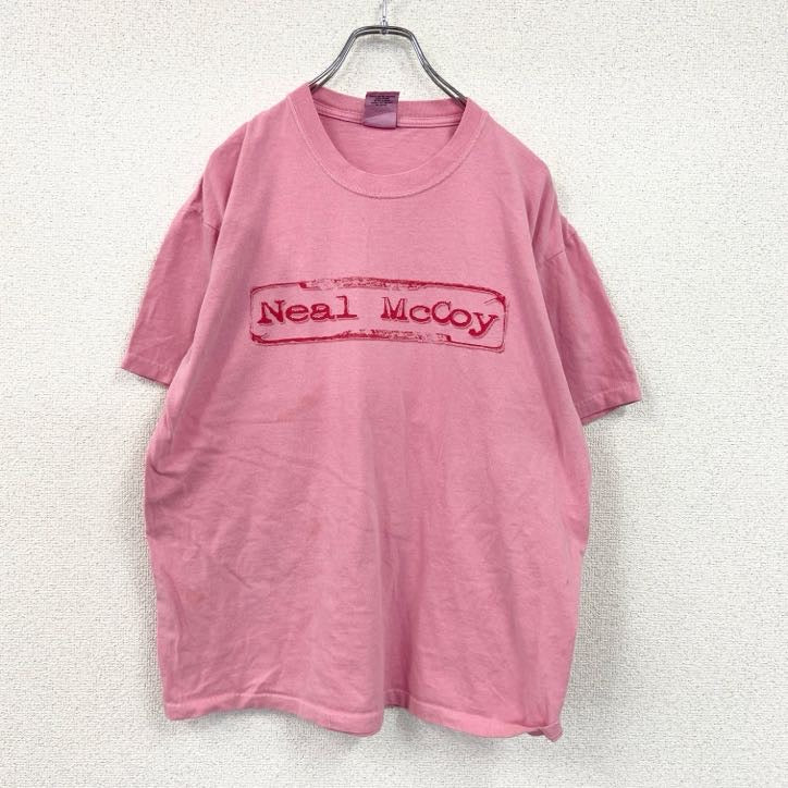 古着 used　90s　Neal McCoy　ニールマッコイ　半袖フォトプリントTシャツ　ヴィンテージ　ピンク　Mサイズ