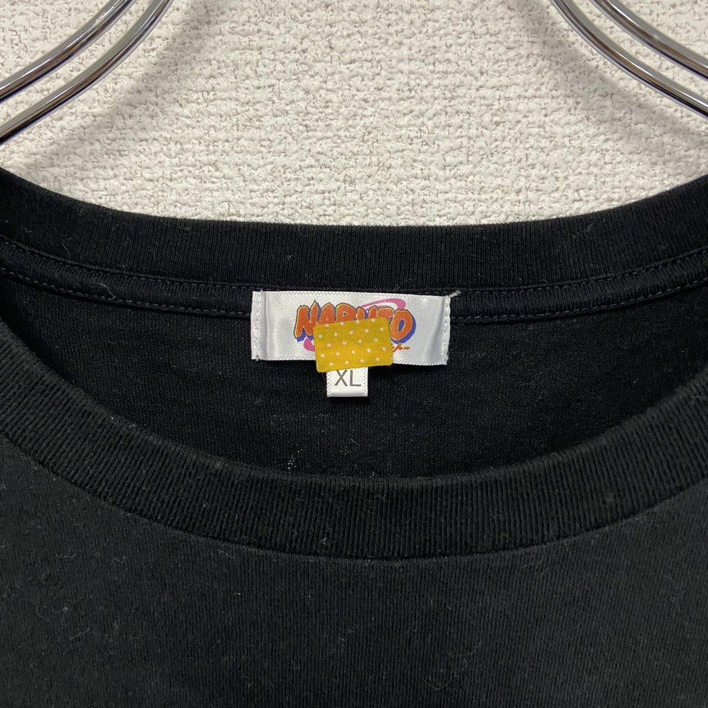 NARUTO　ナルト　木の葉隠れの里　半袖プリントTシャツ　黒　ブラック　XLサイズ　古着