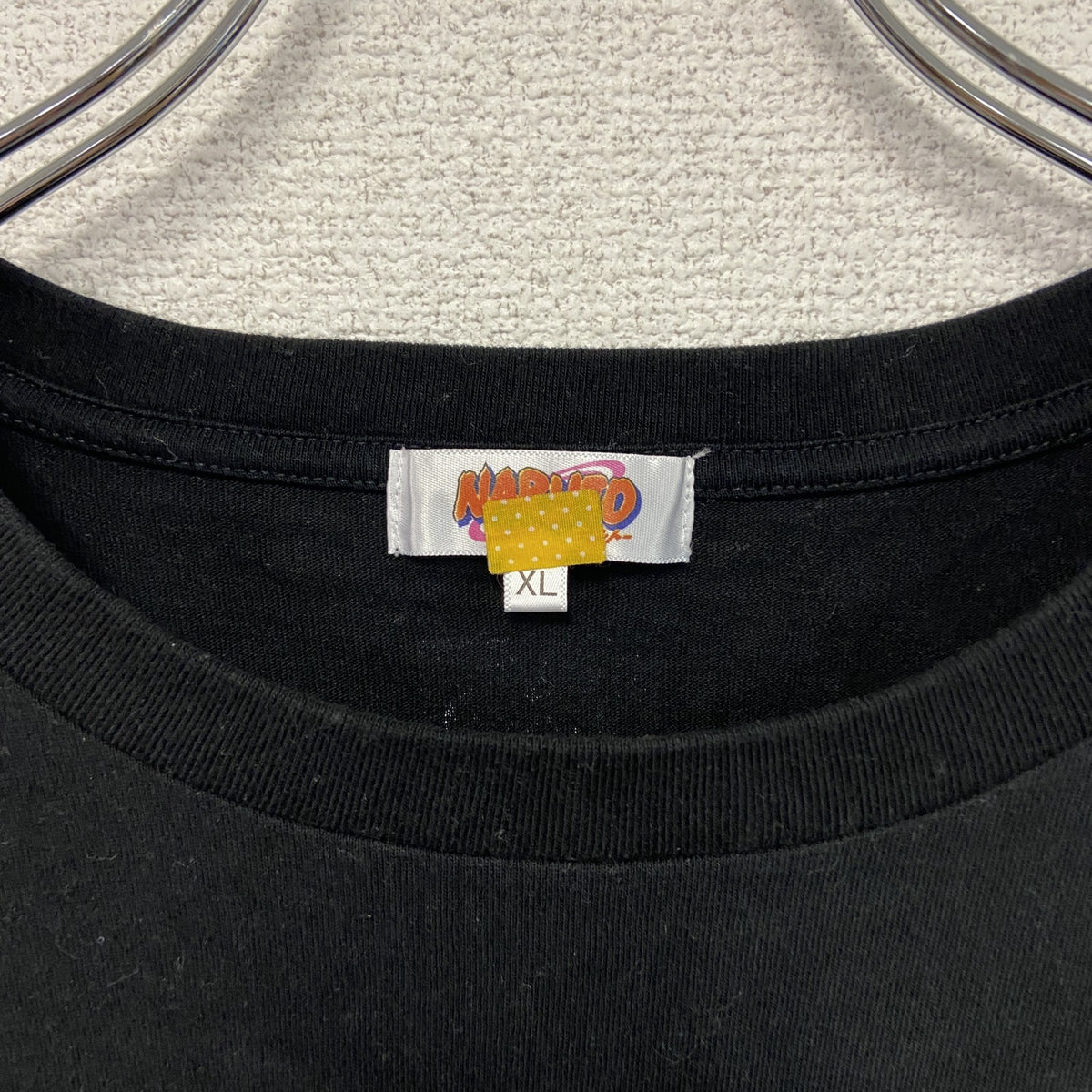NARUTO　ナルト　木の葉隠れの里　半袖プリントTシャツ　黒　ブラック　XLサイズ　古着
