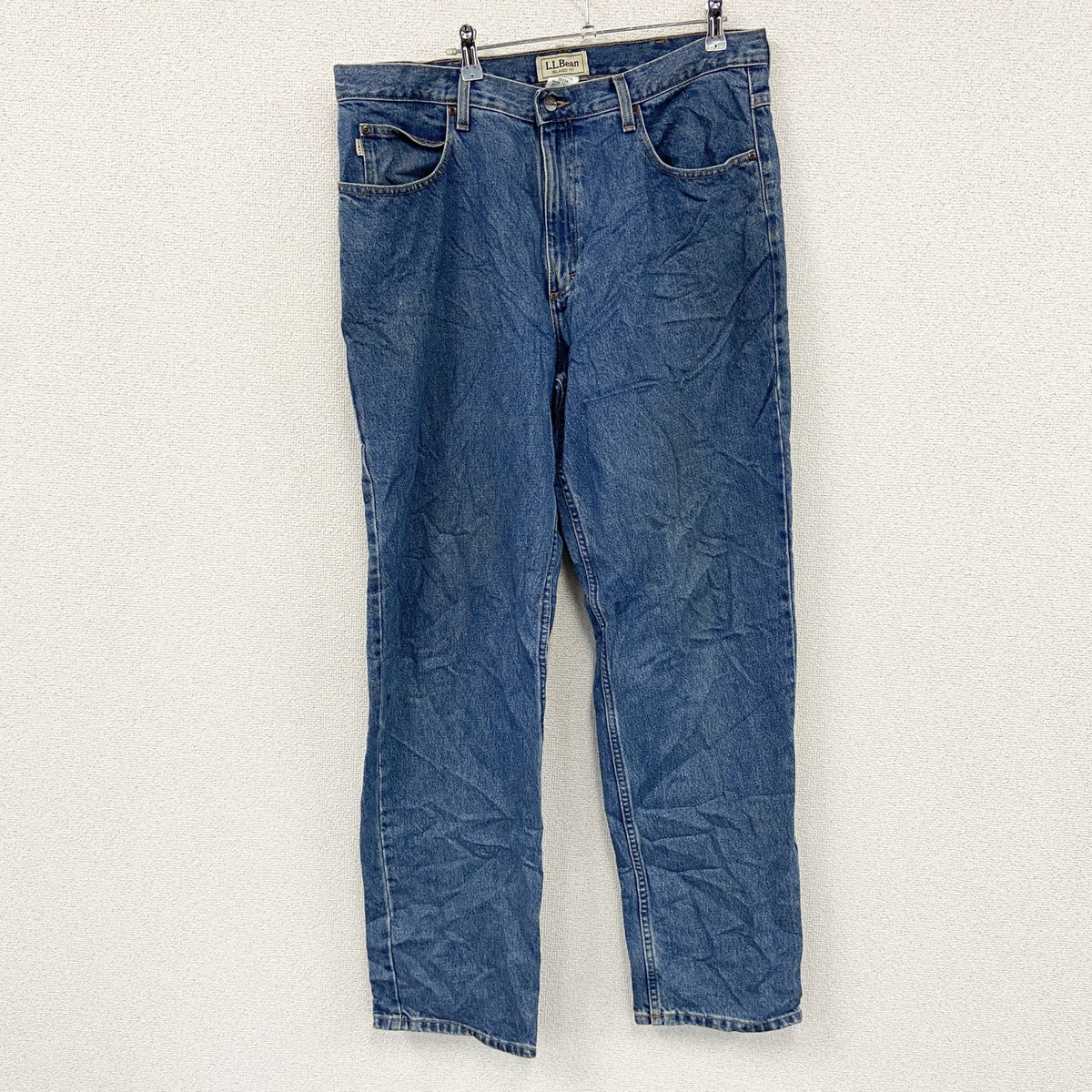 L.L.Bean　エルエルビーン　デニムパンツ/ジーンズ　ジップフライ　革パッチ　インディゴ　W36サイズ　古着