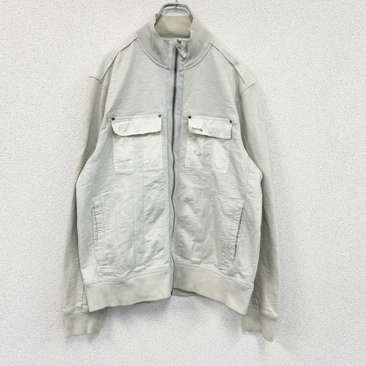 Calvin Klein　カルバンクライン　フルジップスウェットジャケット　4つポケット　白　ホワイト