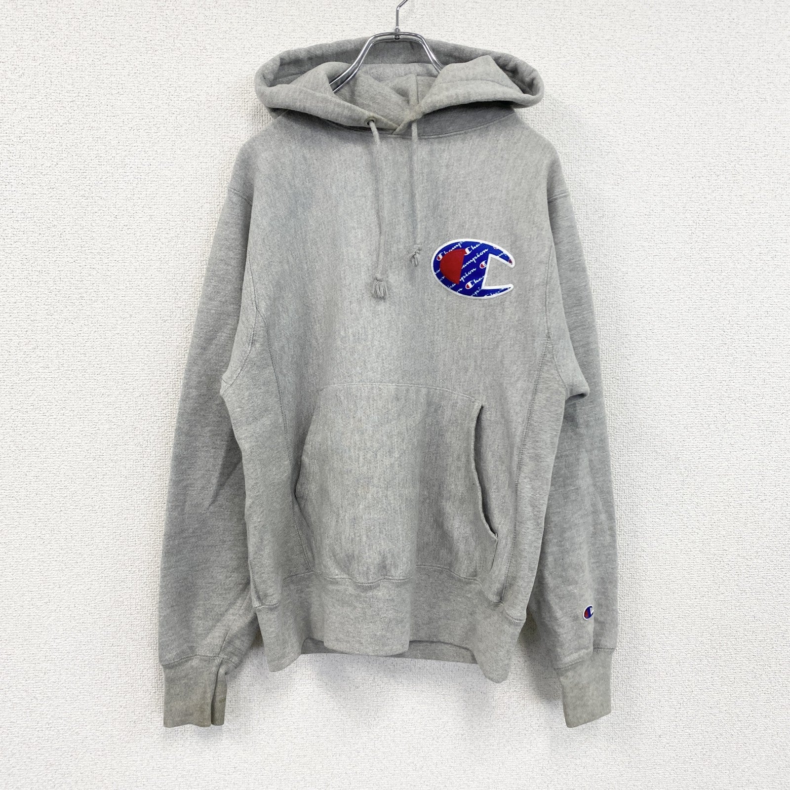 Champion　チャンピオン　リバースウィーブ　スウェットパーカー/フーディー　灰色　グレー　Sサイズ トレーナー スウェットトップス フード付き 古着