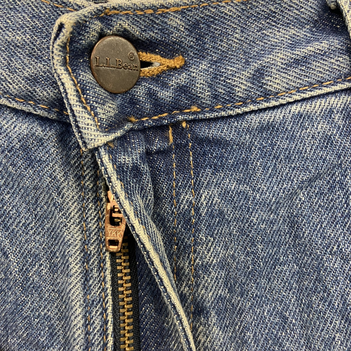 L.L.Bean　エルエルビーン　デニムパンツ/ジーンズ　ジップフライ　革パッチ　インディゴ　W36サイズ　古着