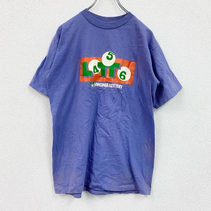 90s　SALEM　半袖プリントTシャツ　ヴィンテージ　シングルステッチ　紫　パープル　Lサイズ　古着