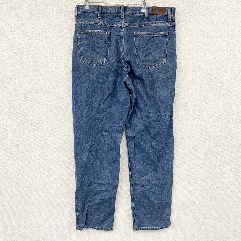 L.L.Bean　エルエルビーン　デニムパンツ/ジーンズ　ジップフライ　革パッチ　インディゴ　W36サイズ　古着