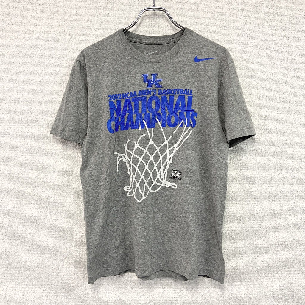 NIKE　ナイキ　半袖プリントTシャツ　グレー　Mサイズ カットソー メンズ コットン 古着