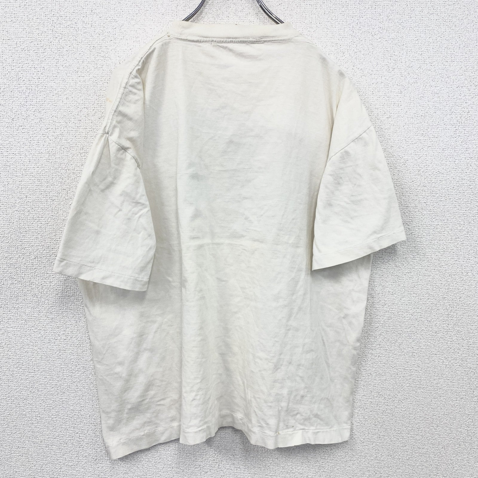 90s～　半袖プリントTシャツ　星条旗　シングルステッチ　ヴィンテージ　白　ホワイト　　古着