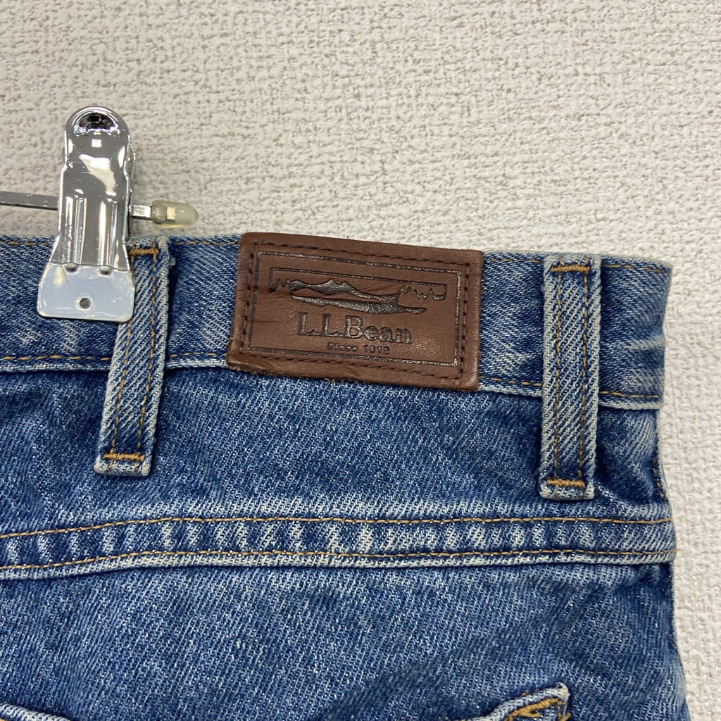 L.L.Bean　エルエルビーン　デニムパンツ/ジーンズ　ジップフライ　革パッチ　インディゴ　W36サイズ　古着