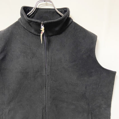 古着 used　WOOLRICH　ウールリッチ　フルジップフリーステックベスト　ハイネック　シンプル　ノームコア　黒　XLサイズ