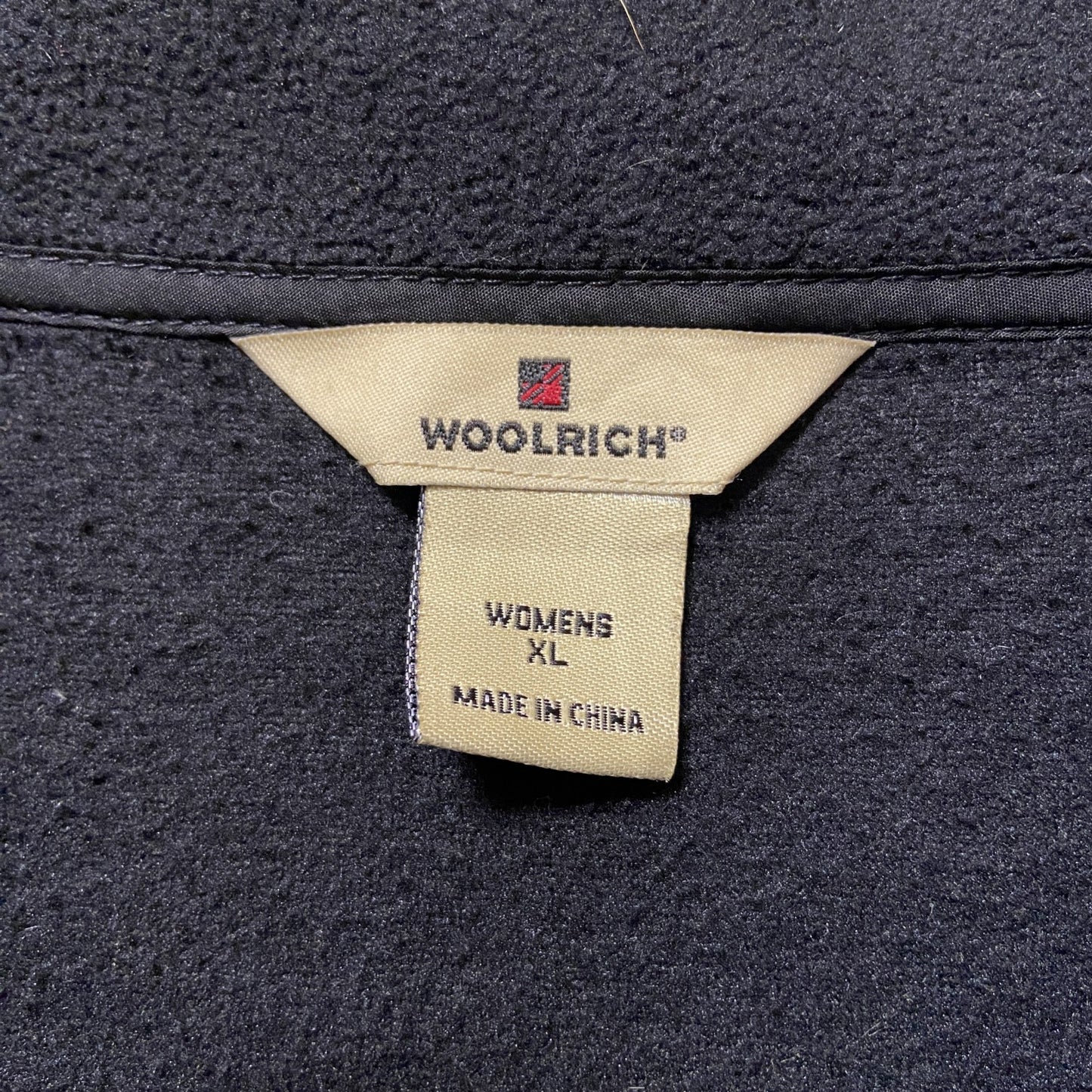 古着 used　WOOLRICH　ウールリッチ　フルジップフリーステックベスト　ハイネック　シンプル　ノームコア　黒　XLサイズ