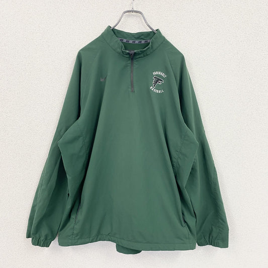 NIKE　ナイキ　プルオーバージャケット　ハーフジップ　ワンポイント　緑　グリーン