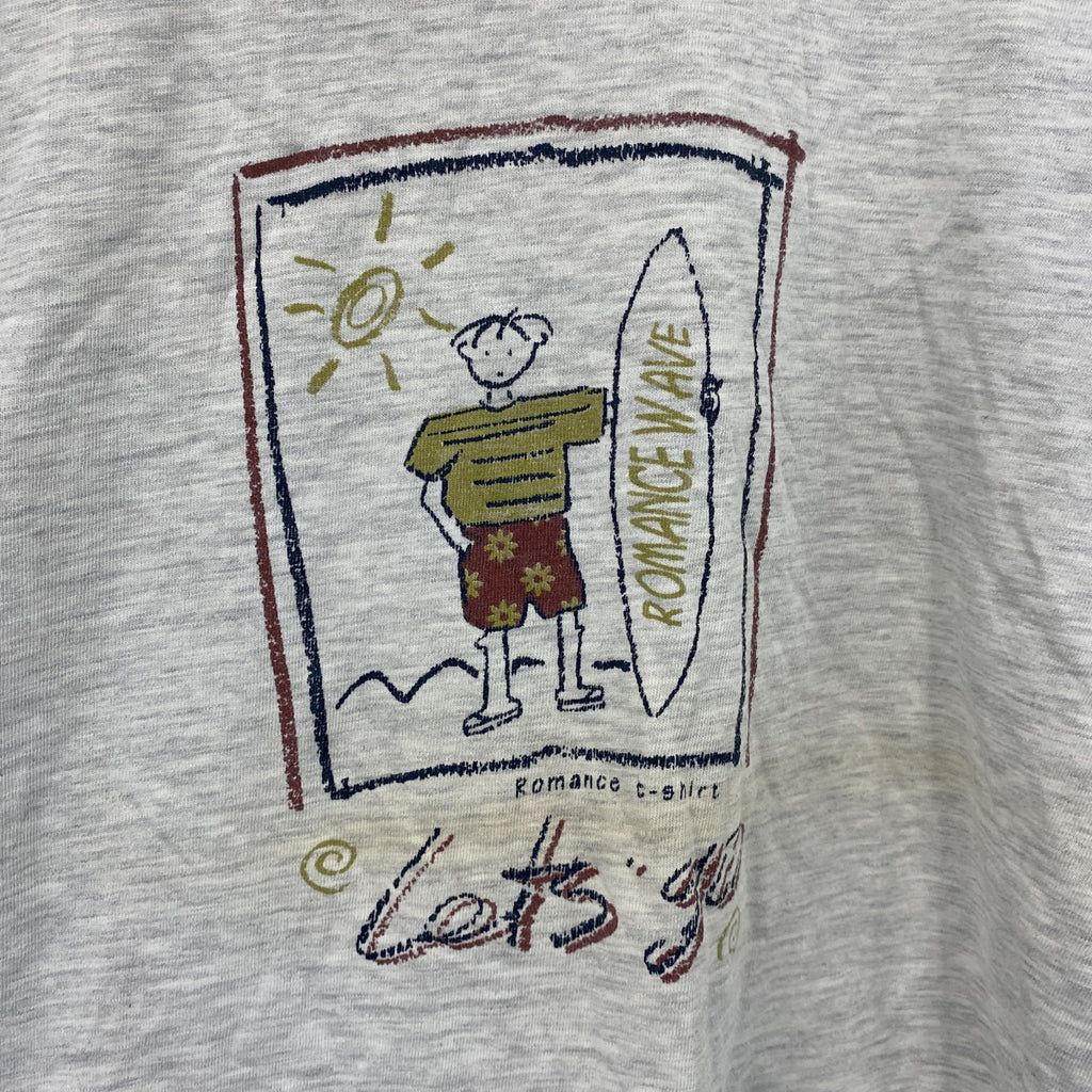 ～00s　ROMANCE　半袖プリントTシャツ　ユーロヴィンテージ　灰色　霜降りグレー　Lサイズ　古着