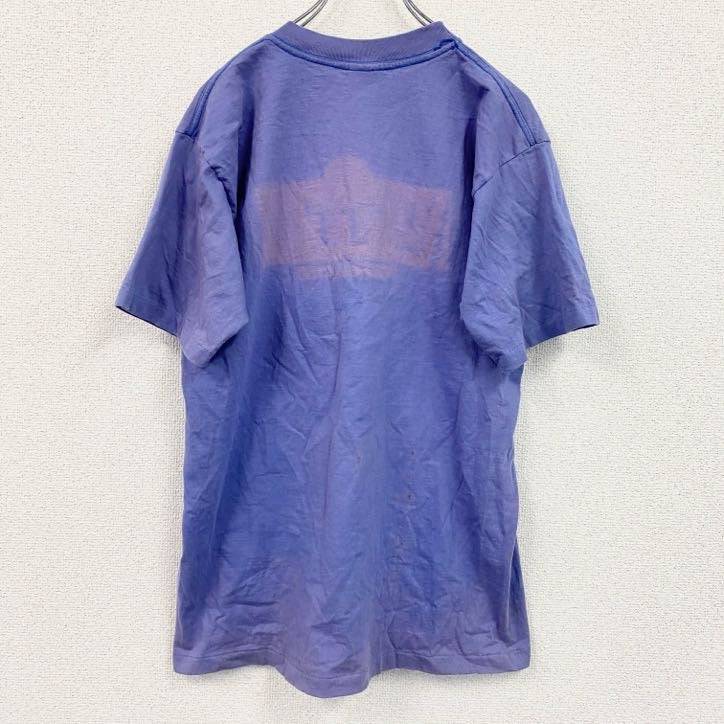 90s　SALEM　半袖プリントTシャツ　ヴィンテージ　シングルステッチ　紫　パープル　Lサイズ　古着