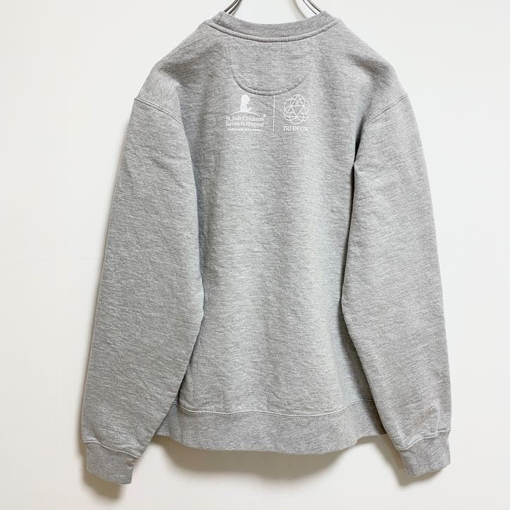PORT&COMPANY　長袖プリントスウェット　トレーナー　クルーネック　グレー　灰色　秋冬服　Mサイズ　古着