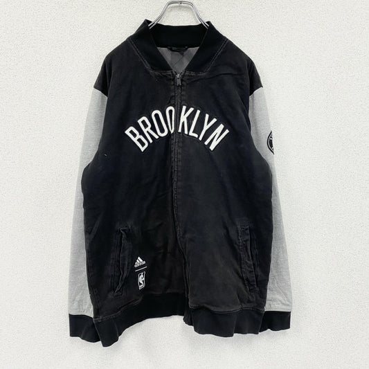 adidas　アディダス　NBA　BROOKLYN　ブルックリンネッツ　スタジャン/スタジアムジャケット　黒　ブラック