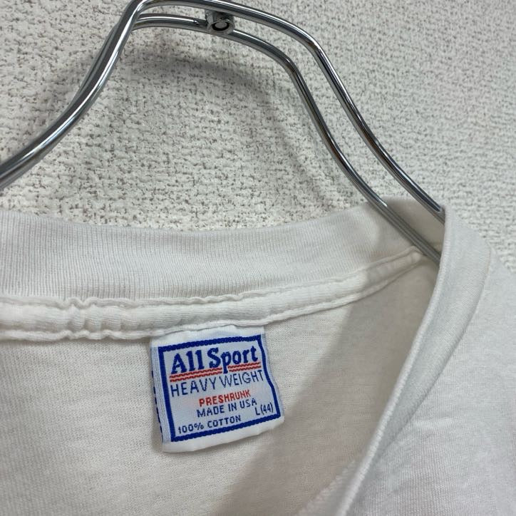 90s　All Sport　オールスポーツ　長袖プリントTシャツ　ヴィンテージ　白　ホワイト　Lサイズ　古着