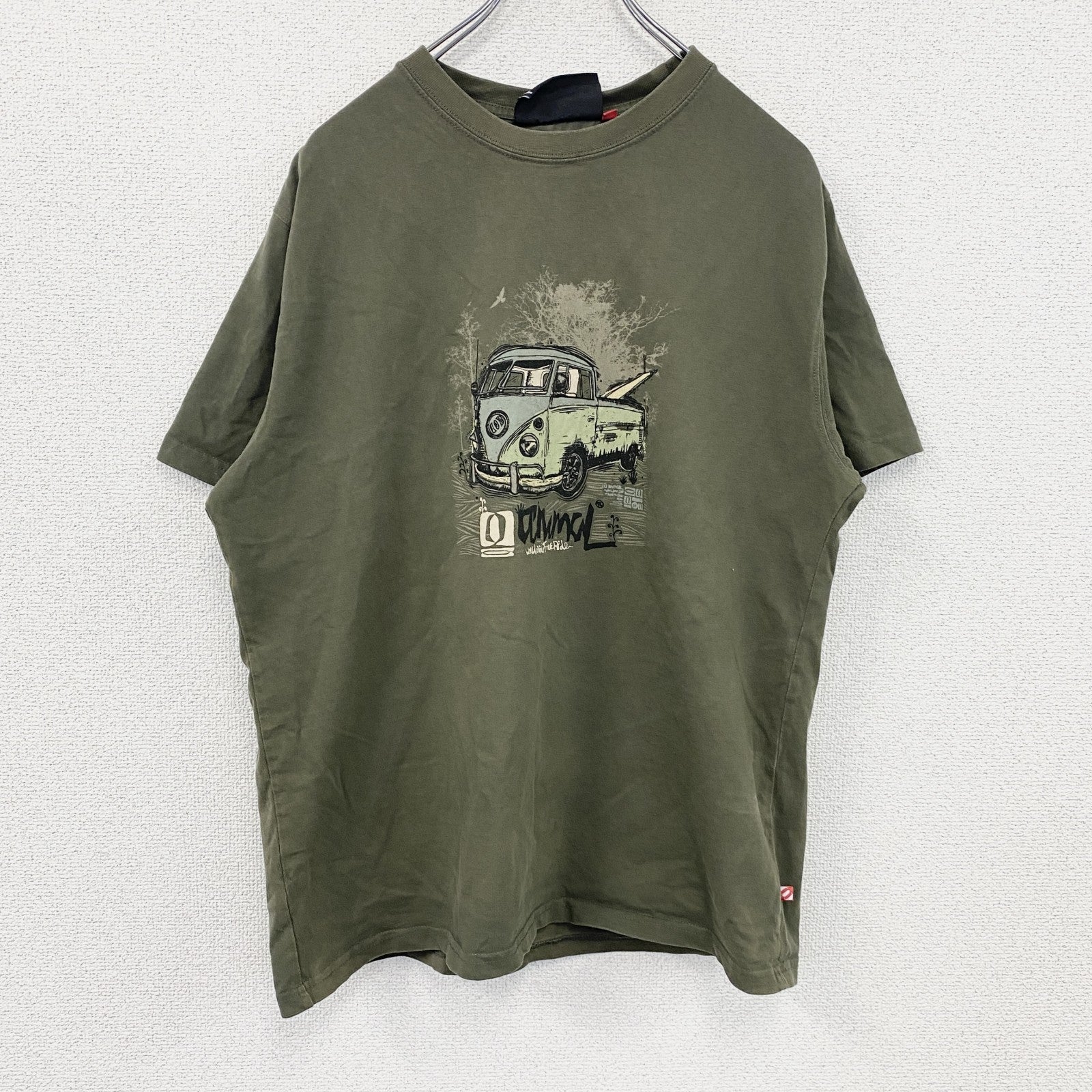 aniwal　VOLKSWAGEN　フォルクスワーゲン　ワーゲンバス　半袖Tシャツ　茶色　ブラウン　Lサイズ　古着