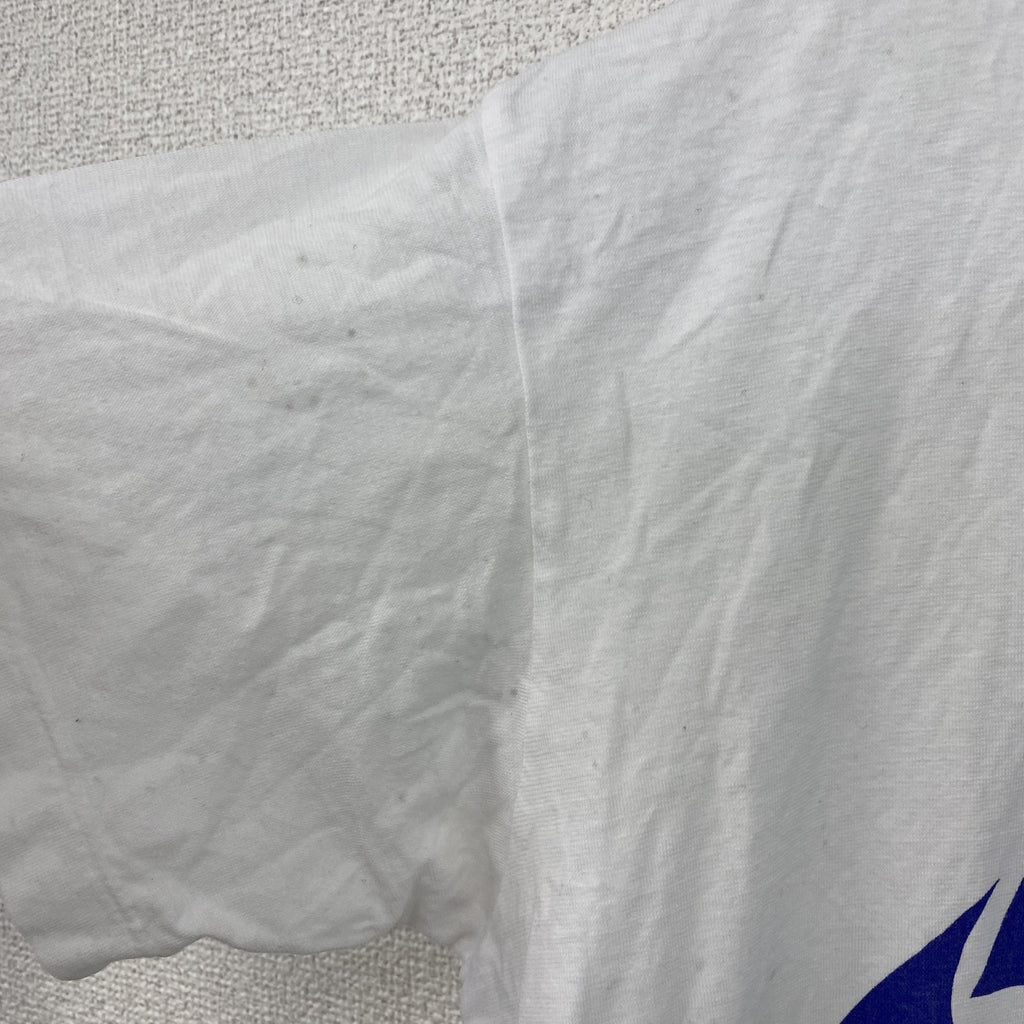 90s　NIKE　ナイキ　半袖プリントTシャツ　スウッシュ　デカロゴ　シングルステッチ　ヴィンテージ　白　ホワイト　Mサイズ　古着