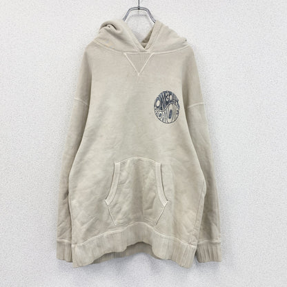 AUTHEN　オーテン　スウェットパーカー/フーディー　両V　デカロゴ　ベージュ　Lサイズ