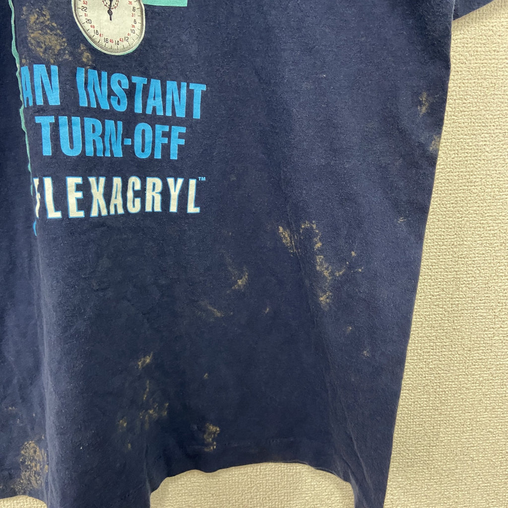 ～90s　SCREEN STARS　半袖プリントTシャツ　FLEXACRYL　ヴィンテージ　紺　ネイビー　Lサイズ　　古着
