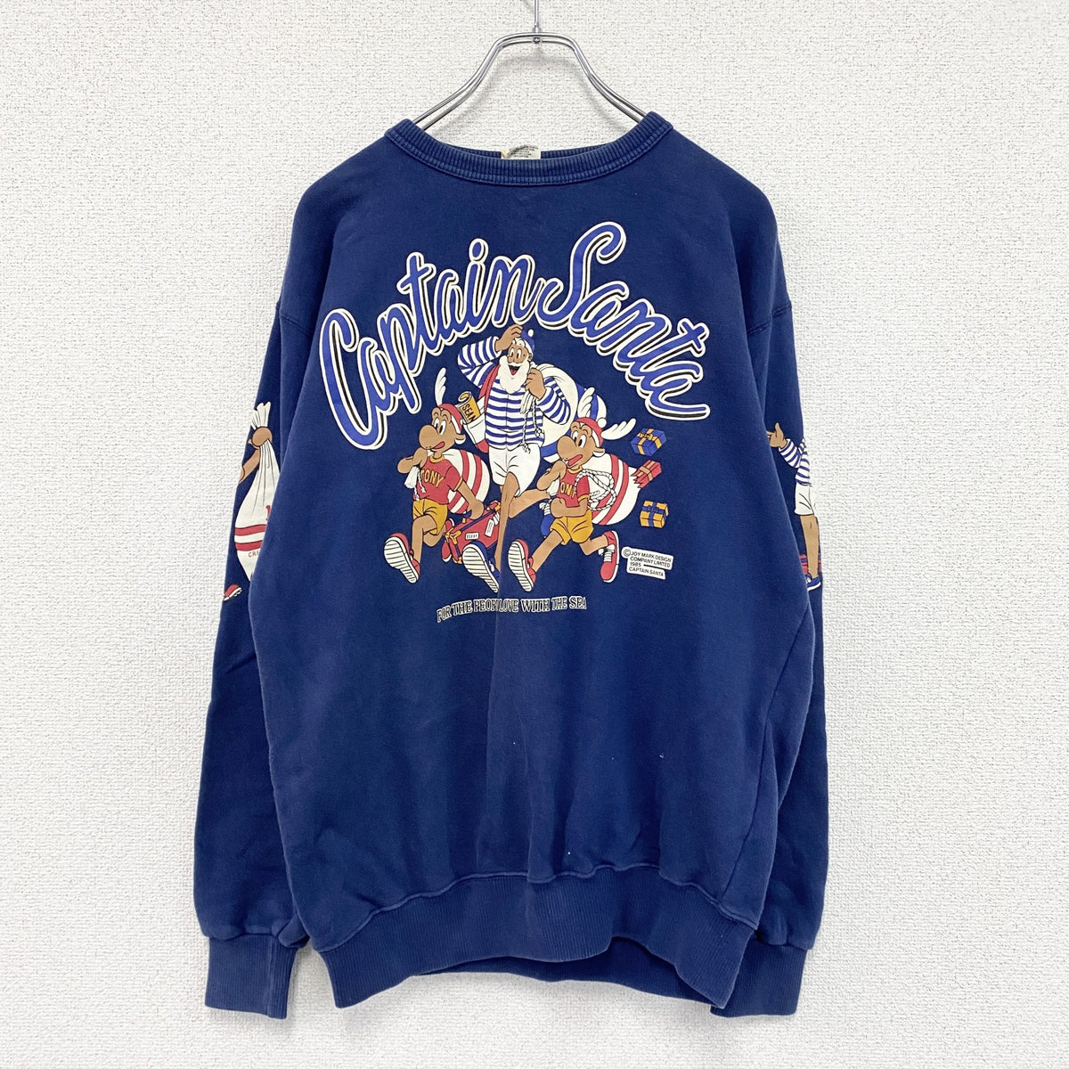 90s　CAPITAIN SANTA　キャプテンサンタ　スウェット/トレーナー　ヴィンテージ　青　ブルー　Lサイズ　古着