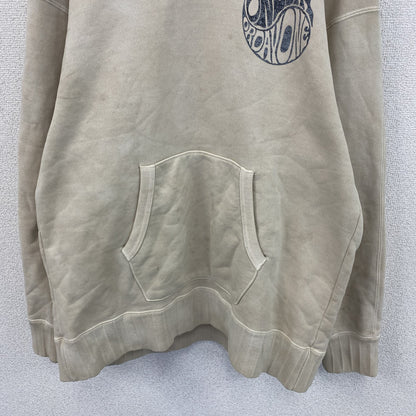 AUTHEN　オーテン　スウェットパーカー/フーディー　両V　デカロゴ　ベージュ　Lサイズ