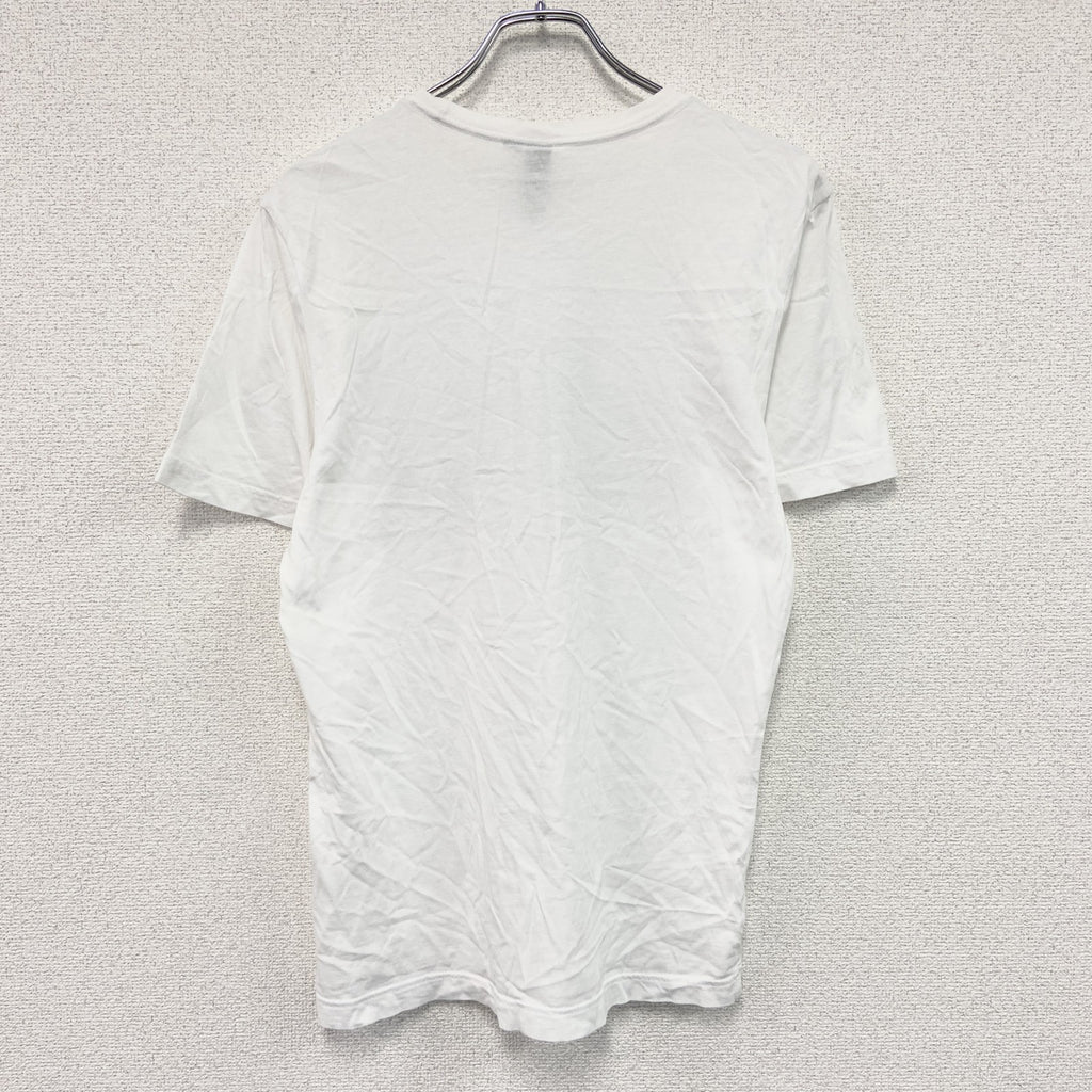 adidas　アディダス　半袖プリントTシャツ　デカロゴ　白　ホワイト カットソー メンズ コットン 古着
