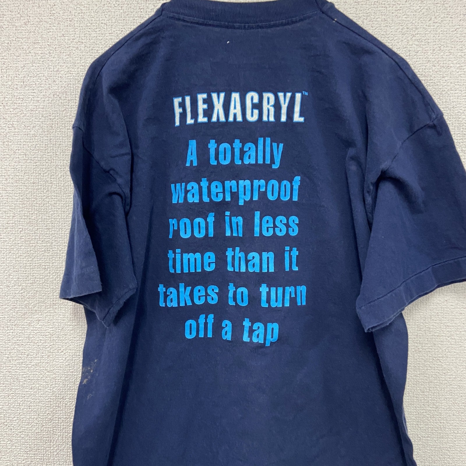 ～90s　SCREEN STARS　半袖プリントTシャツ　FLEXACRYL　ヴィンテージ　紺　ネイビー　Lサイズ　　古着