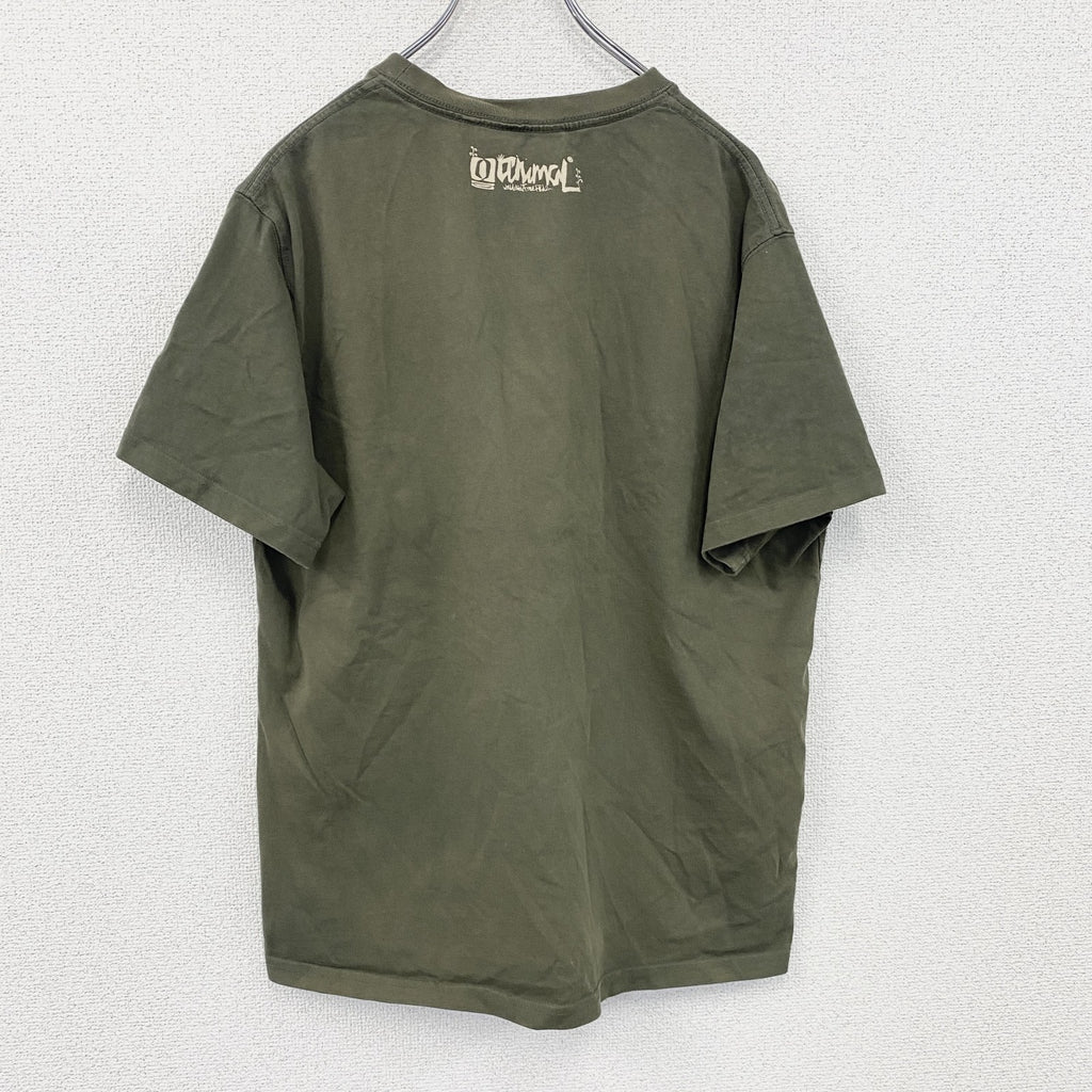 aniwal　VOLKSWAGEN　フォルクスワーゲン　ワーゲンバス　半袖Tシャツ　茶色　ブラウン　Lサイズ　古着