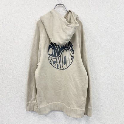 AUTHEN　オーテン　スウェットパーカー/フーディー　両V　デカロゴ　ベージュ　Lサイズ