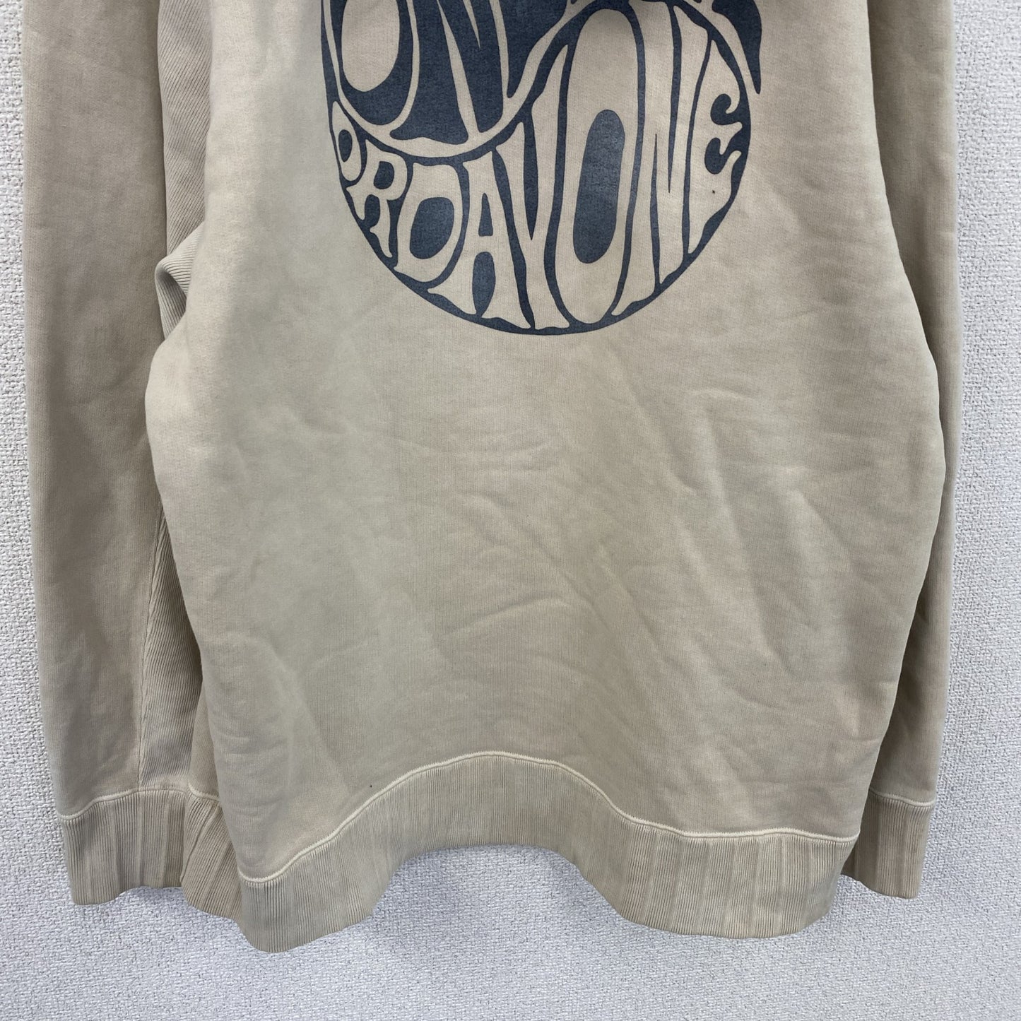 AUTHEN　オーテン　スウェットパーカー/フーディー　両V　デカロゴ　ベージュ　Lサイズ