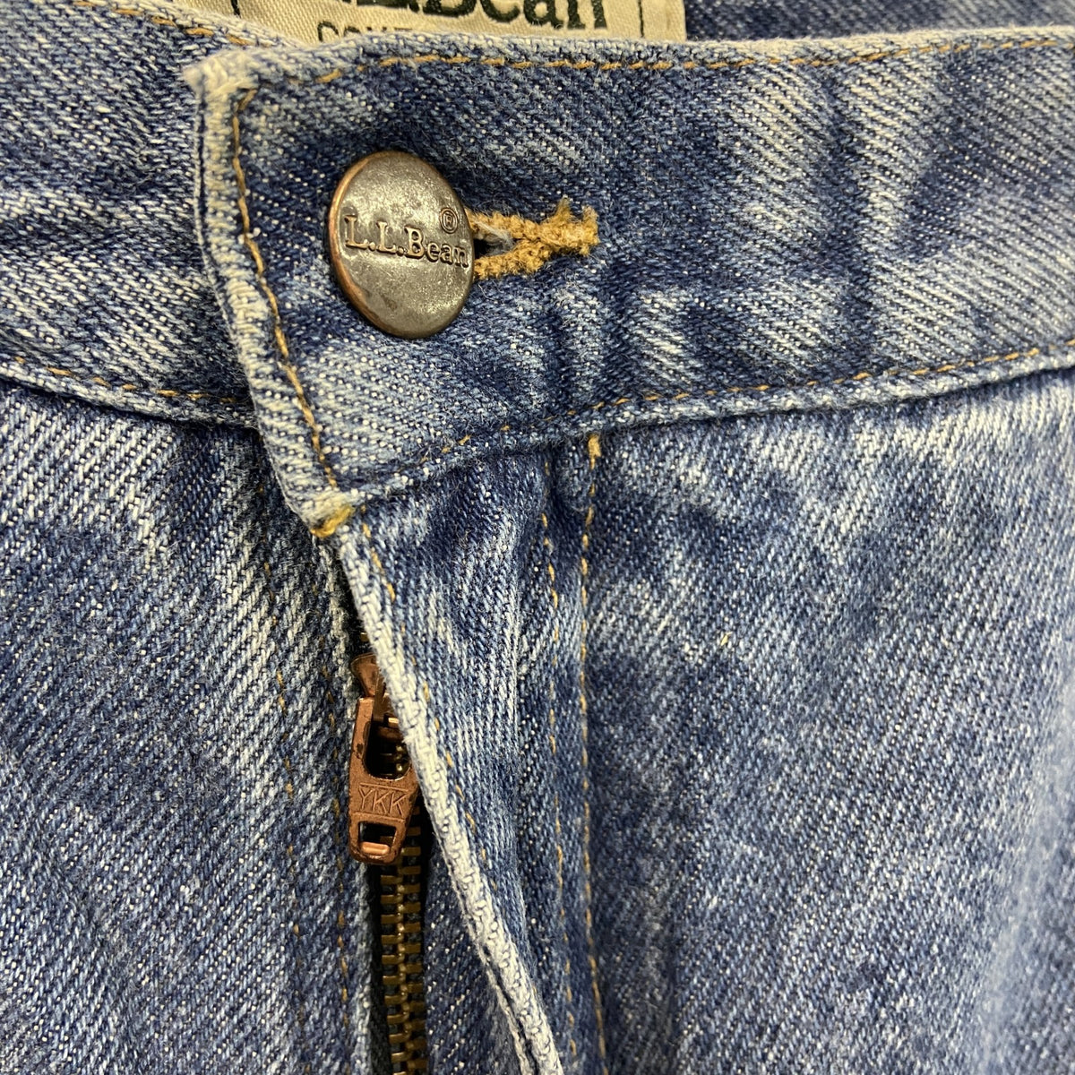 L.L.Bean　エルエルビーン　デニムパンツ/ジーンズ　ジップフライ　革パッチ　インディゴ　W34サイズ　古着