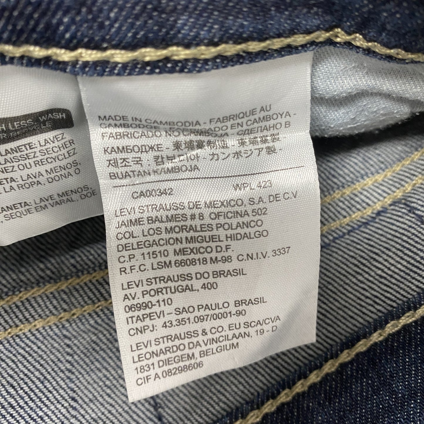 evi’s　リーバイス　511　デニムパンツ/ジーンズ　縦落ち　インディゴ　W34サイズ