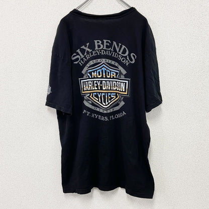 HARLEY DAVIDSON　ハーレーダビッドソン　半袖プリントTシャツ　スカル　黒　ブラック