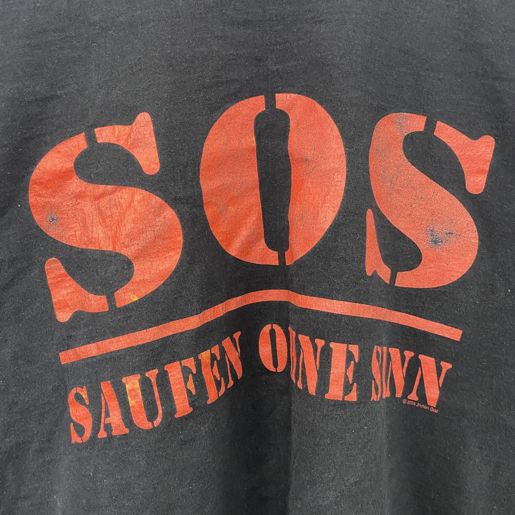 FRUIT OF THE LOOM　フルーツオブザルーム　半袖Tシャツ　SOS　黒　ブラック　Mサイズ　古着