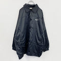 90s～　NIKE　ナイキ　コーチジャケット　フルボタンナイロンジャケット　スウッシュ　黒　ブラック　XLサイズ　　ヴィンテージ　古着