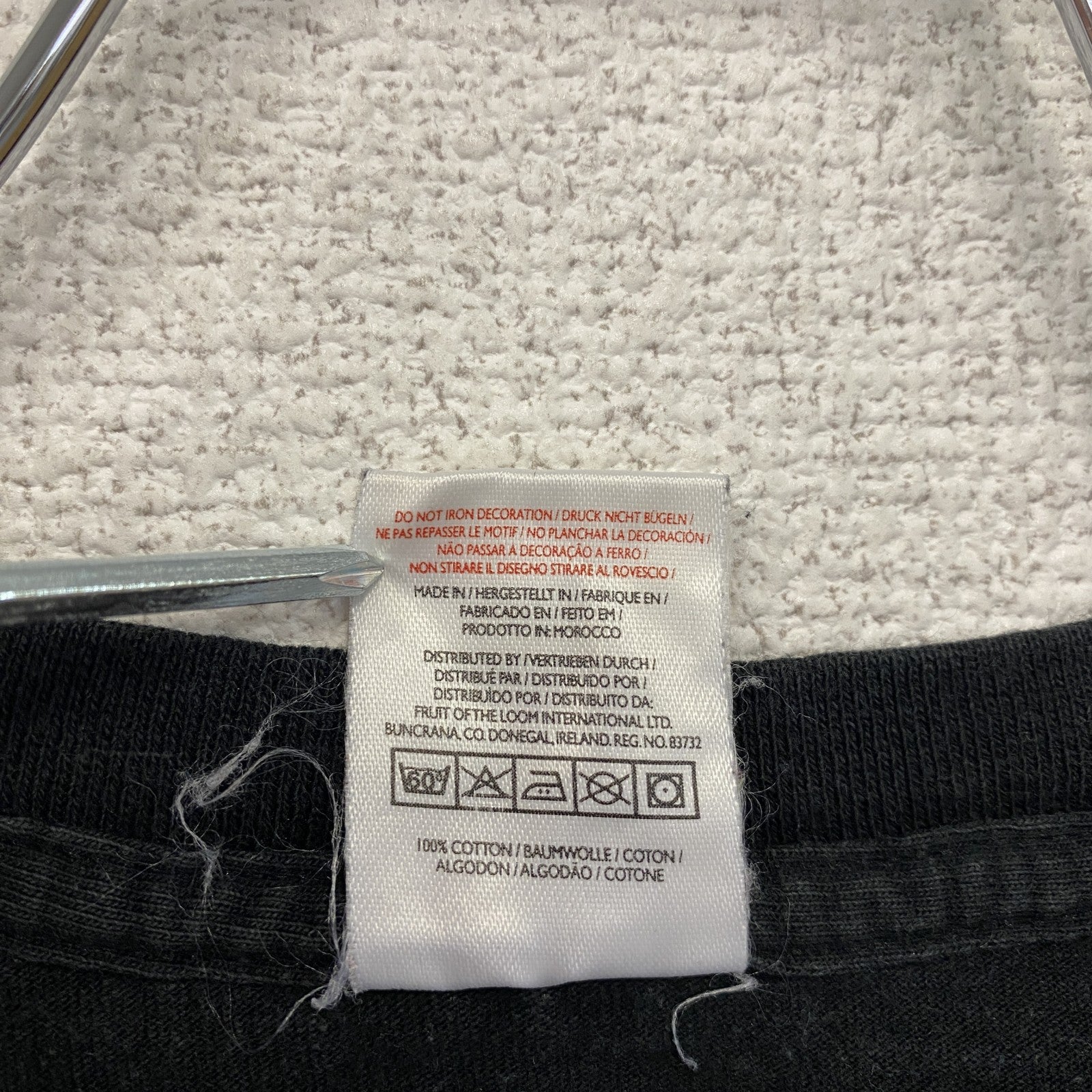 FRUIT OF THE LOOM　フルーツオブザルーム　半袖Tシャツ　SOS　黒　ブラック　Mサイズ　古着