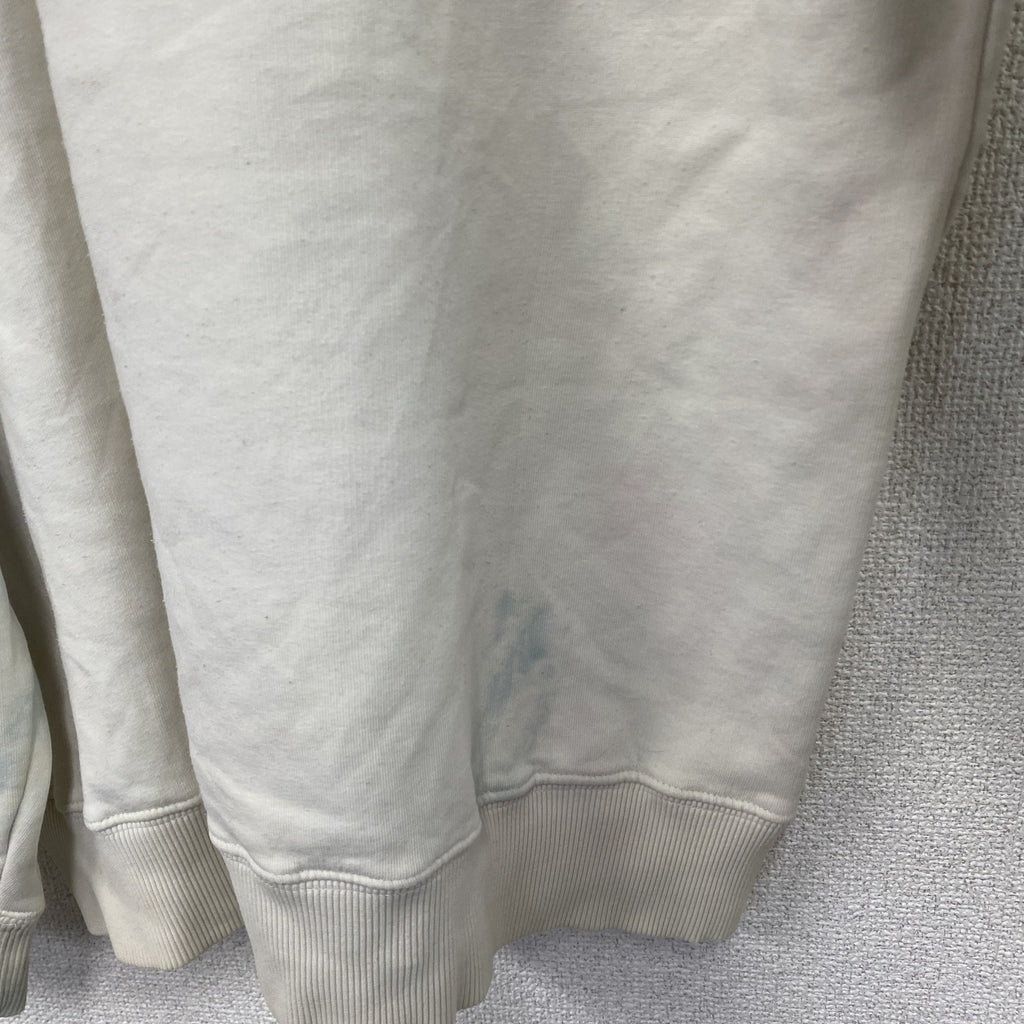 90s～　adidas　アディダス　スウェット/トレーナー　前V　デカロゴ　ヴィンテージ　白　ホワイト　Sサイズ　古着