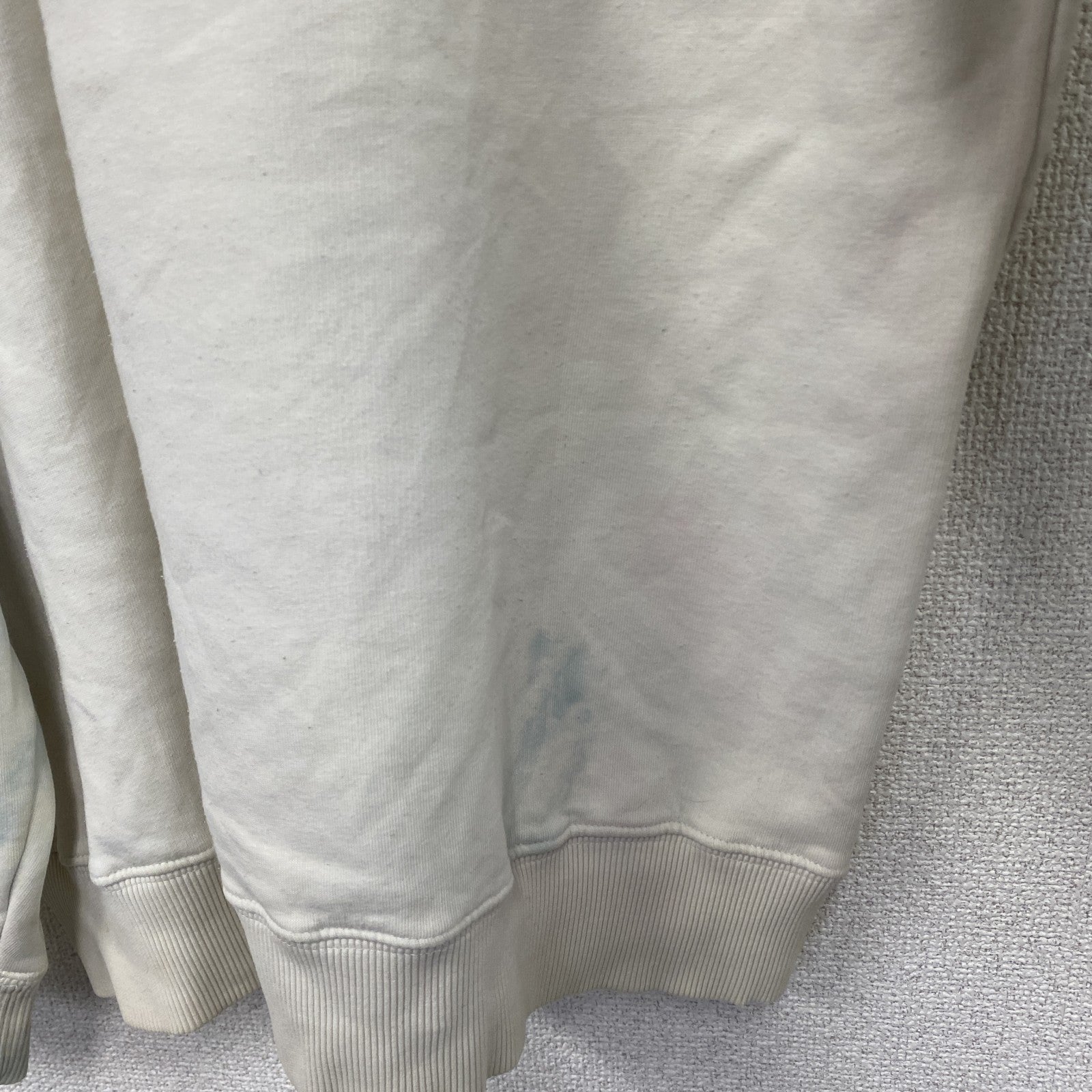 90s～　adidas　アディダス　スウェット/トレーナー　前V　デカロゴ　ヴィンテージ　白　ホワイト　Sサイズ　古着
