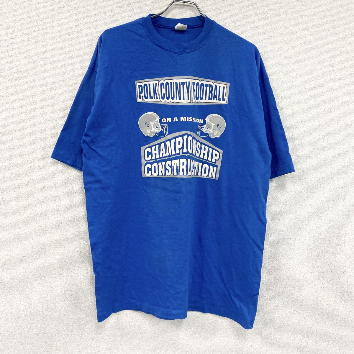 90s　PRO EDGE　半袖プリントTシャツ　ヴィンテージ　シングルステッチ　青　ブルー　XXLサイズ　古着