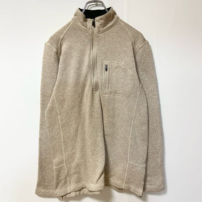 古着 used　WOOLRICH ウールリッチ　長袖ハーフジップフリースジャケット　ハイネック　ベージュ　グランパコア　Mサイズ